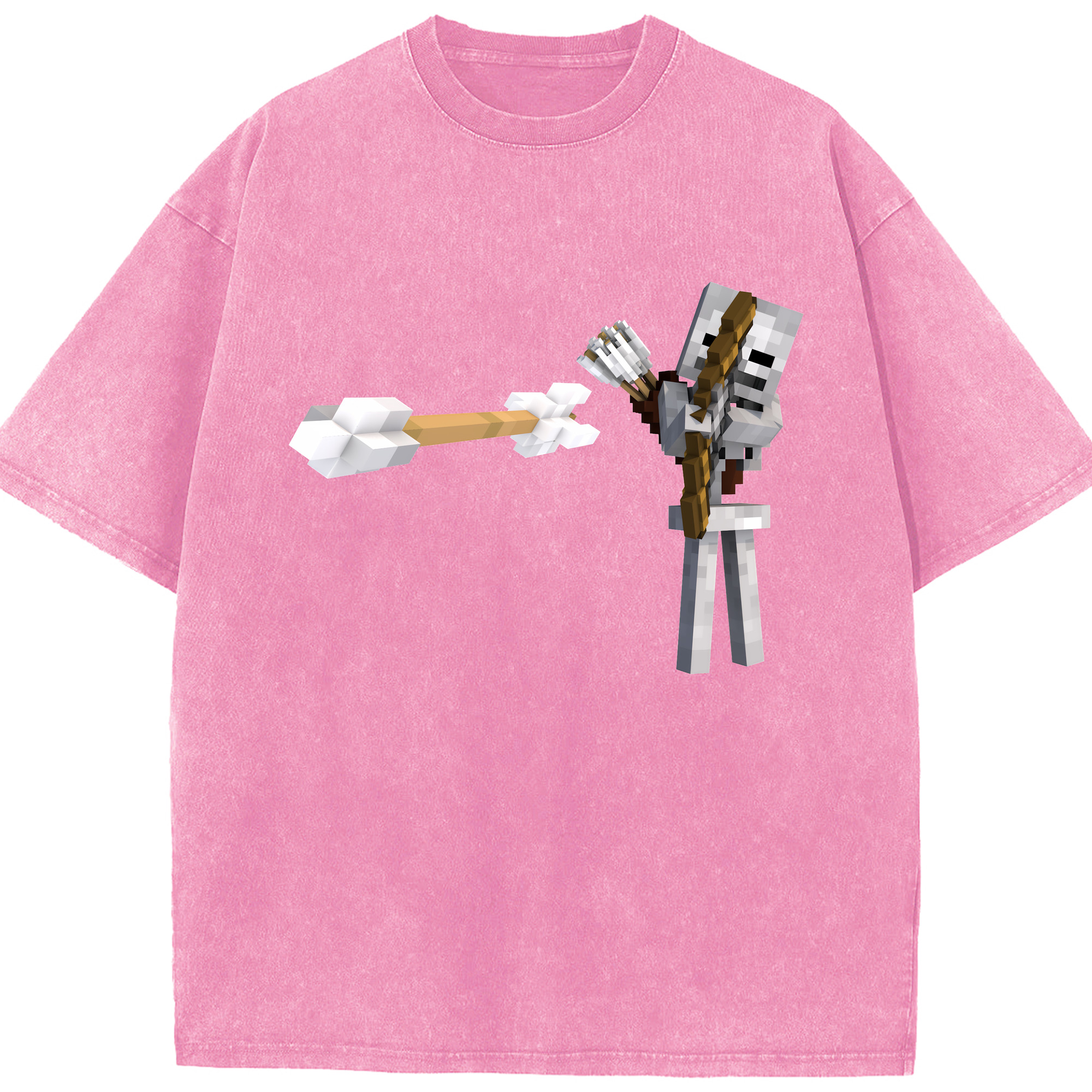 （画像用） マインクラフト ブロックの世界 Minecraft MC Block world 綿100% ヴィンテージ風 半袖Tシャツ（フロントプリント）